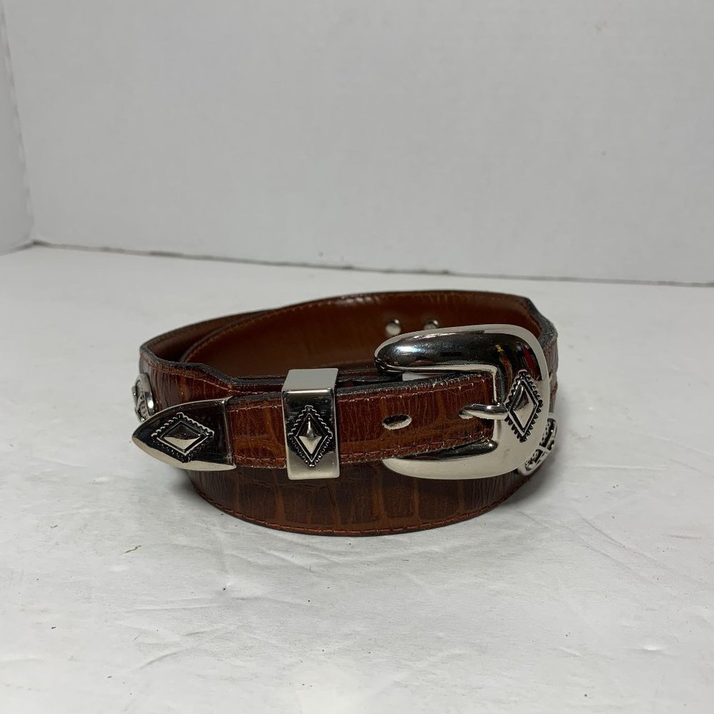 YRI Leather Western Concho Belt with Silver Golf Emblems